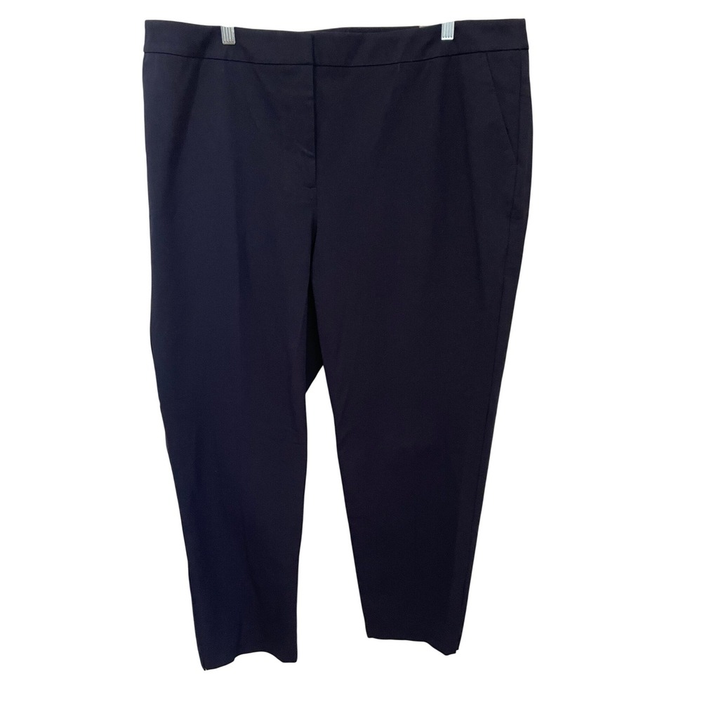 Talbots Hampshire Ankle Pants Navy Blue Straight Leg Size 20W NWT Office Casual